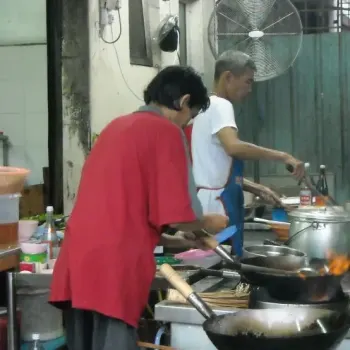 Chef Tonny (in white) with his assistant.