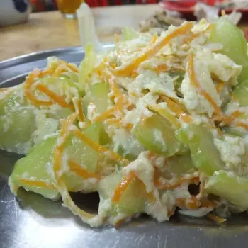 Bitter Gourd Stir Fried With Eggs And Finely Strips Of Carrot