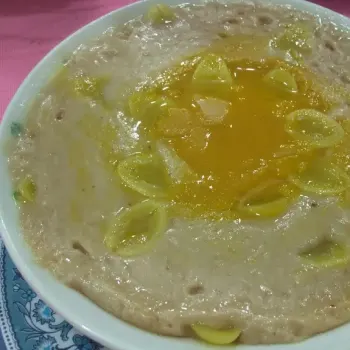 Yam Dessert With Gingko Nuts On Top