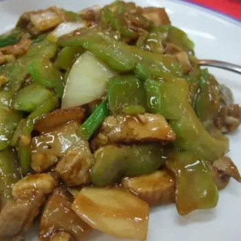 Bitter Gourd Fried With Roast Pork
