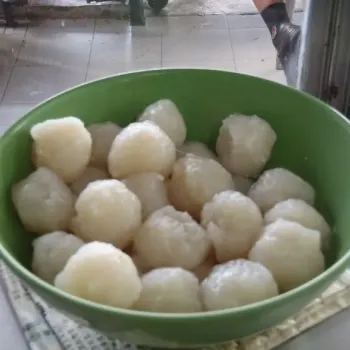 Homemade raw fish ball