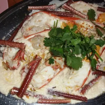 steam prawn “Undang Galah” with egg