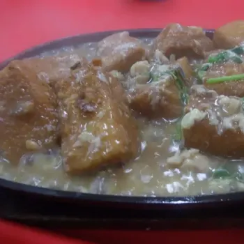 Tofu in metal plate