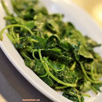 Stir Fried Potato Leaves with Salted Egg Yolk