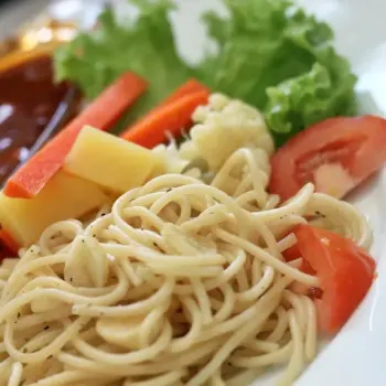 Lamb Stew served with Spaghetti