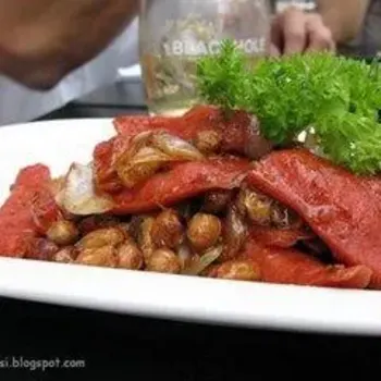 Fried sambal sausage