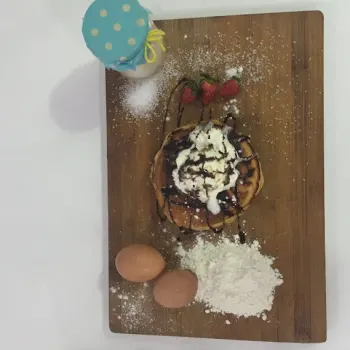 Homemade Pancake with Vanilla Icecream