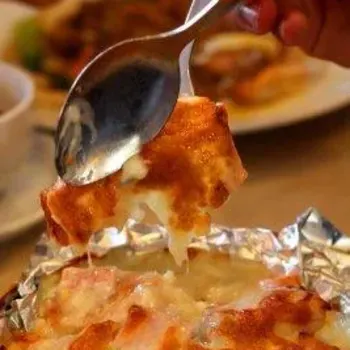 Cheesie baked rice with pork chop