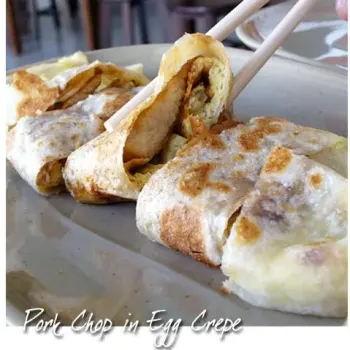 Pork Chop in Egg Crepe