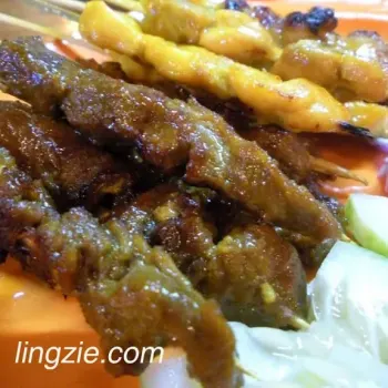 Chicken and beef satay