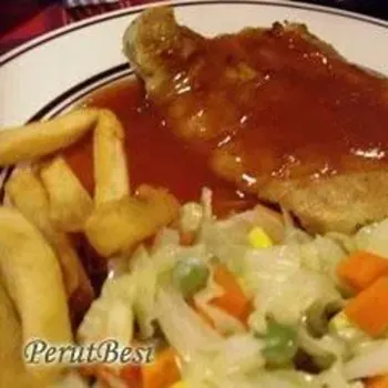 Chicken Chop, French Fries, Veggie