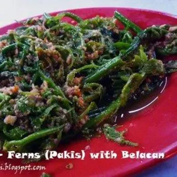 Stir-fried Ferns with Sambal Belacan