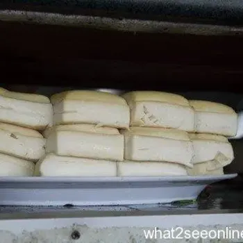 Tofu before being deep fried