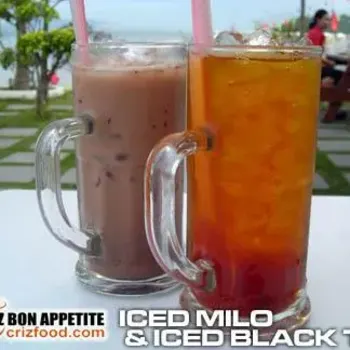 Iced Milo and Iced Black Tea