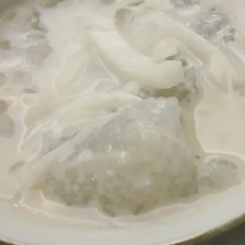Sago with slices of Young Coconut
