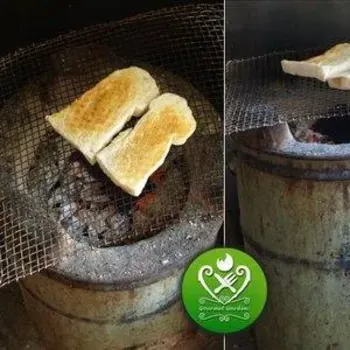 Roti Bakar on Charcoal