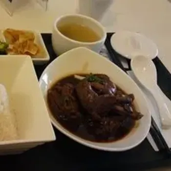 Stir-fried drunken chicken rice set