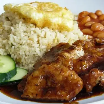 Black Pepper Pork Chop Rice + Egg