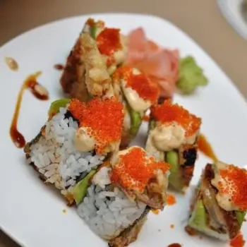 Eel, Avocado, Deep Fried Soft Shell Crab Sushi