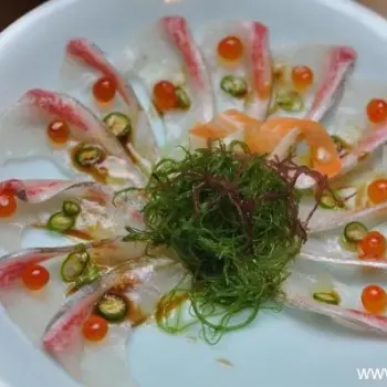 Thin Slice Yellow Tail with Chilli Padi and Wasabi