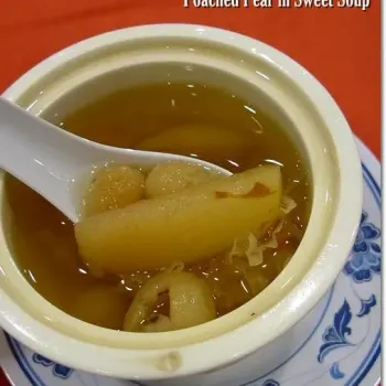 Poached Pear In Sweet Soup