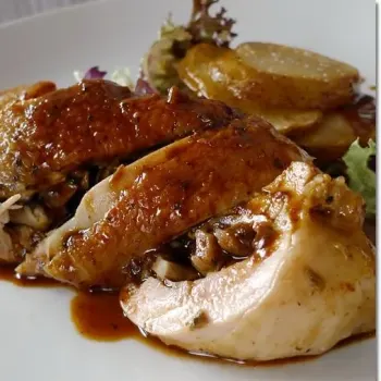 Chicken Roulade stuffed with Shiitake Mushrooms