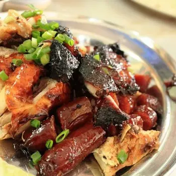 Roast chicken, chinese sausages and char siew