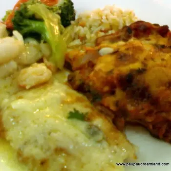 The plate of foods