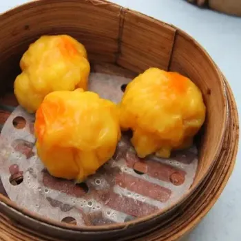 siew mai with century egg