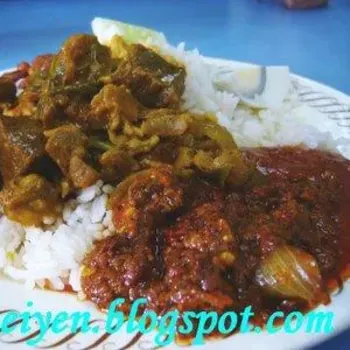 "Nasi Lemak" with Curried Mutton