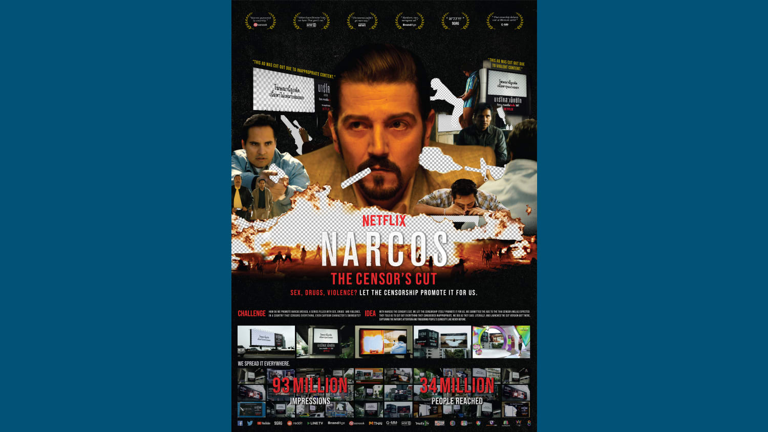 Wunerman Thompson Thailand Work Narcos CASE BOARD NARCOS THE CENSORS CUT