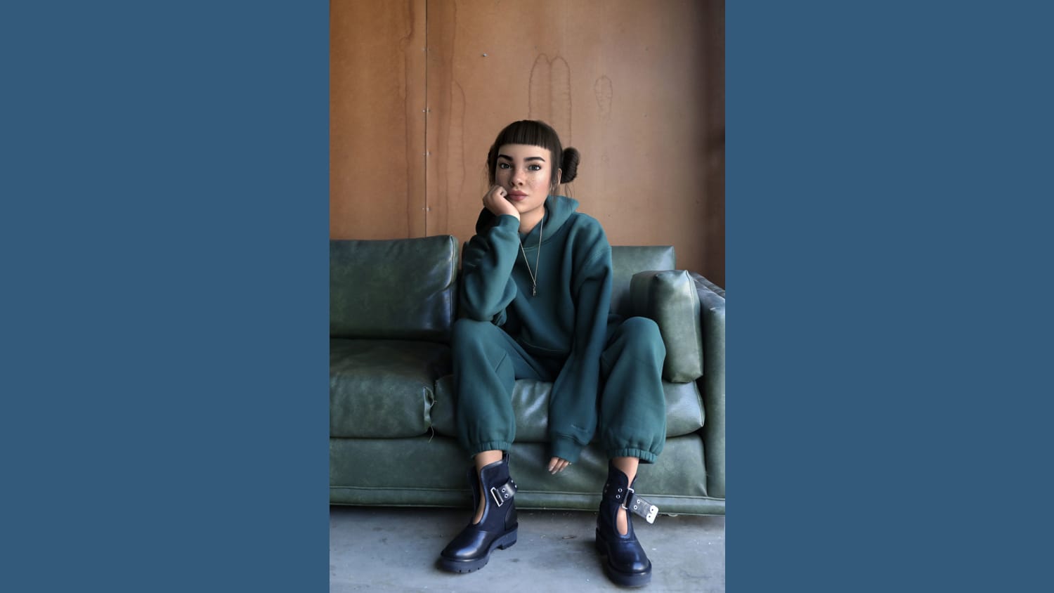 WEB Miquela Green Sofa