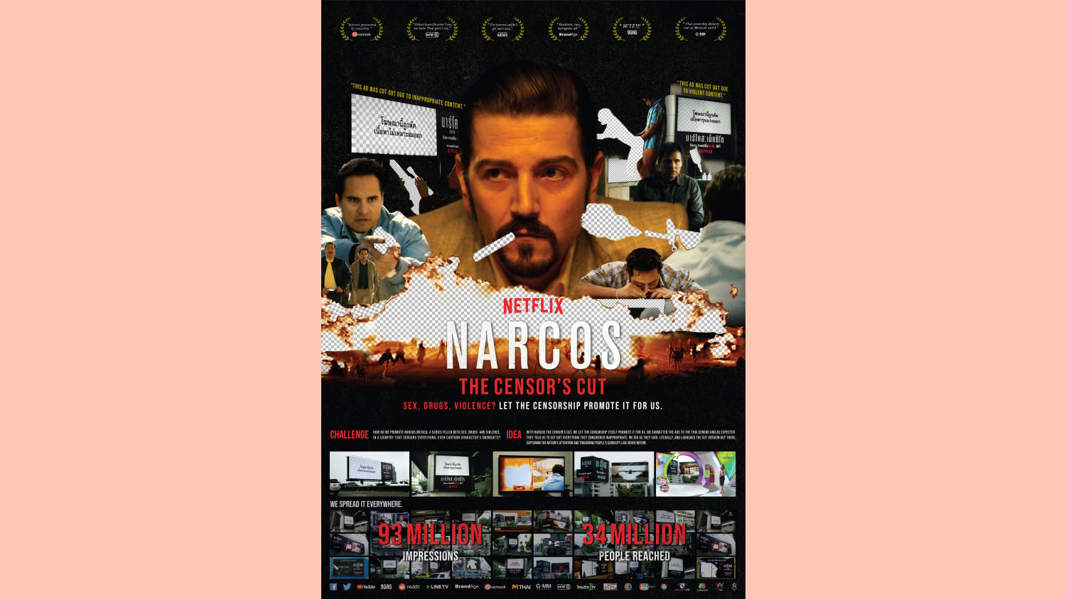 Wunerman Thompson Thailand Work Narcos CASE BOARD NARCOS THE CENSORS CUT
