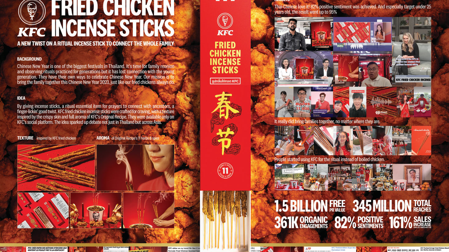 FRIED CHICKEN INCENSE STICKS PRESENTATION BOARD