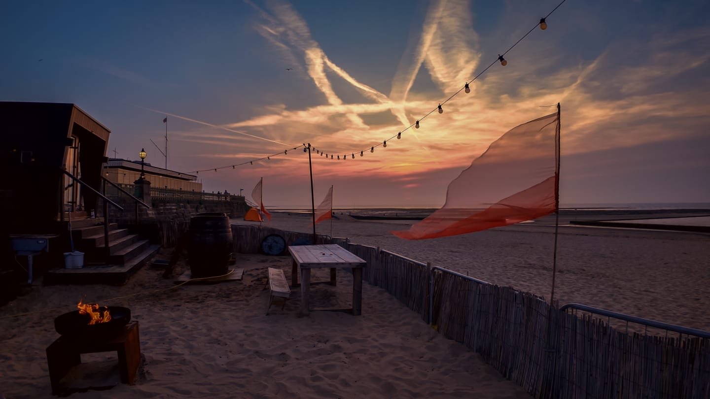 Sunset at Sea Scrub Saunas on Margate Beach
