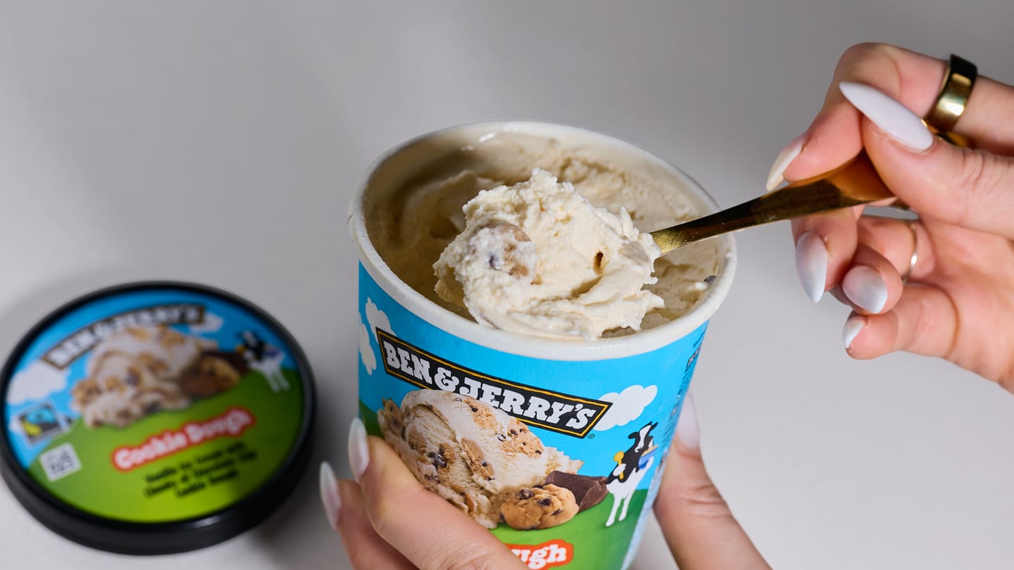 Spoon of Ben and Jerry's Ice Cream
