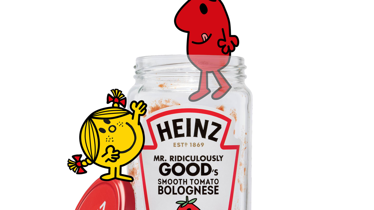 Graphic with the sauce jar featuring Mr. Ridiculously Good, hanging from the headline 'Impossible to put down'.