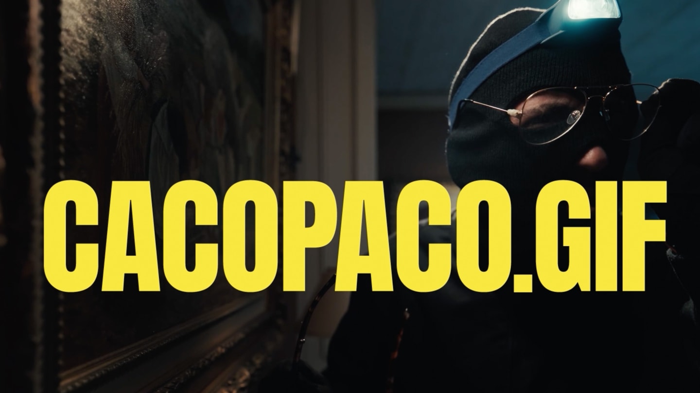 Image of Paco the Thief wearing glasses and other pair in his right hand holiding them.