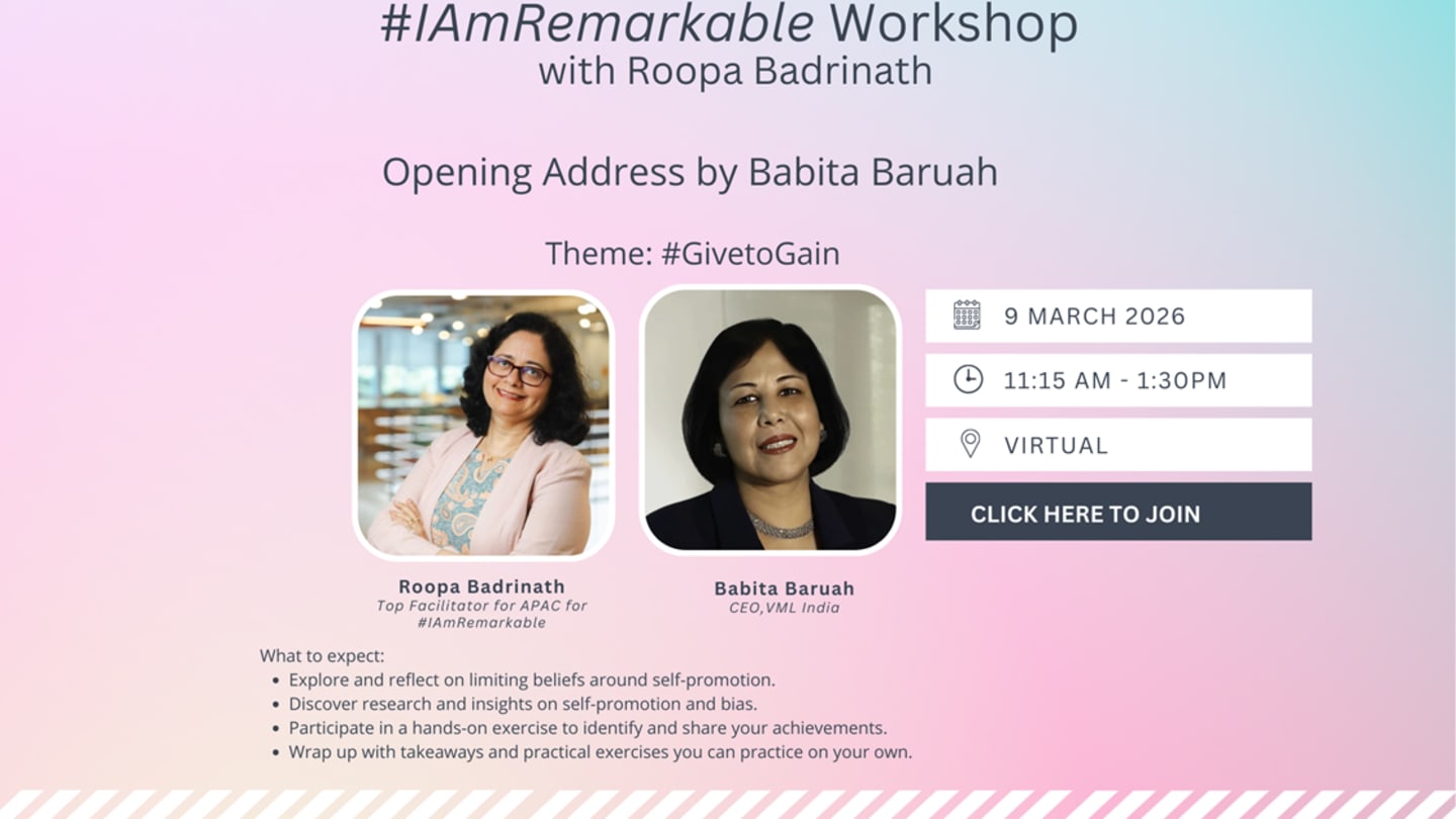 Roopa Badrinath leading the #IAMRemarkable workshop for VML India employees.
