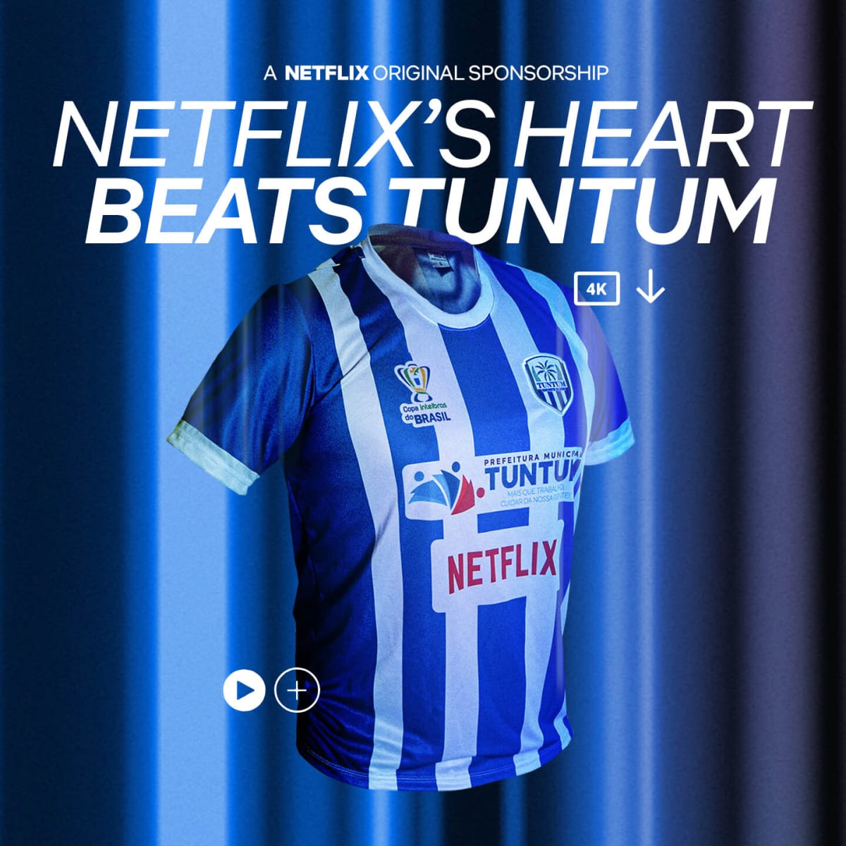 Netflix TV show with blue striped football jersey