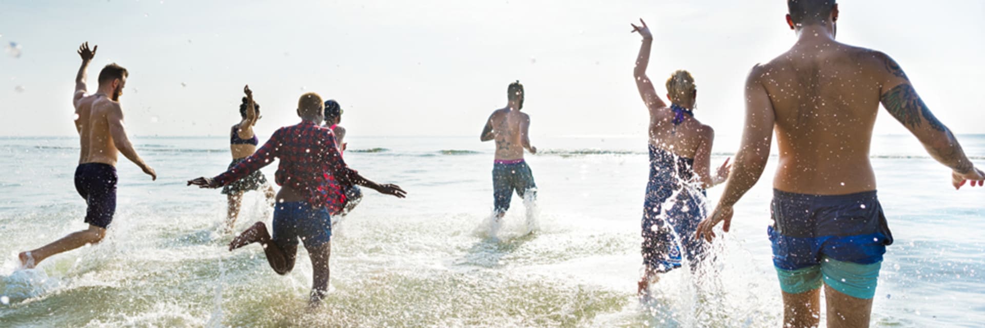 people having fun bathing