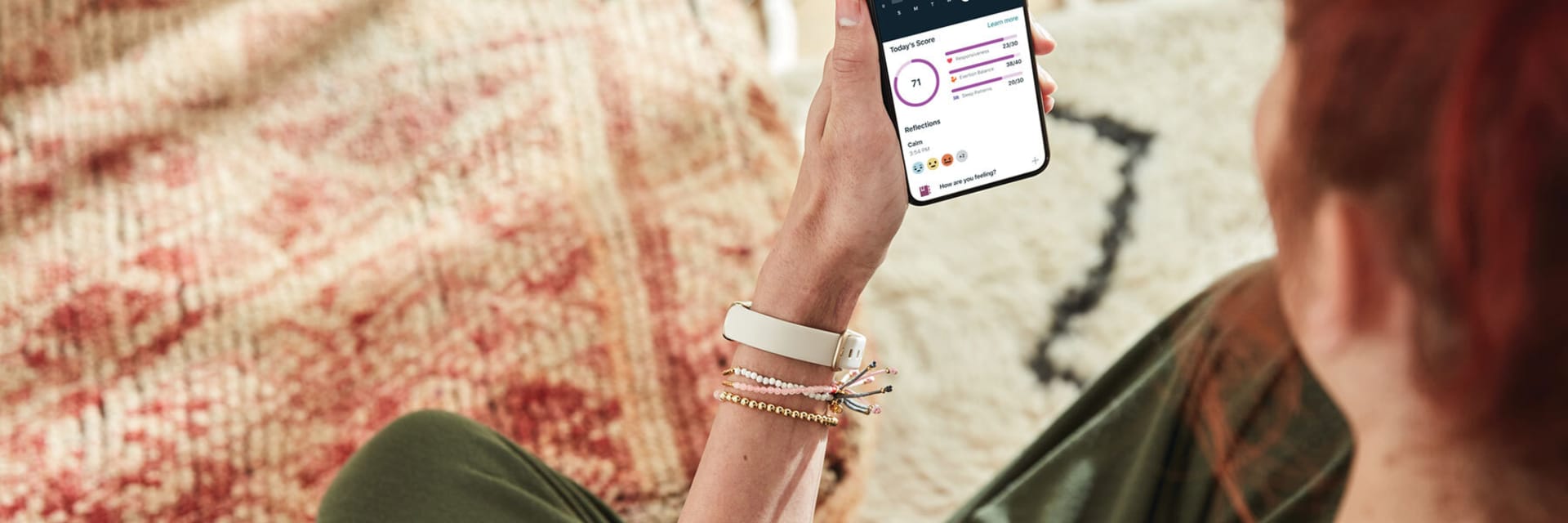 HERO Fitbit Luxe Lifestyle Meditation OTS Phone Lunar White 4797 Stress Management Premium