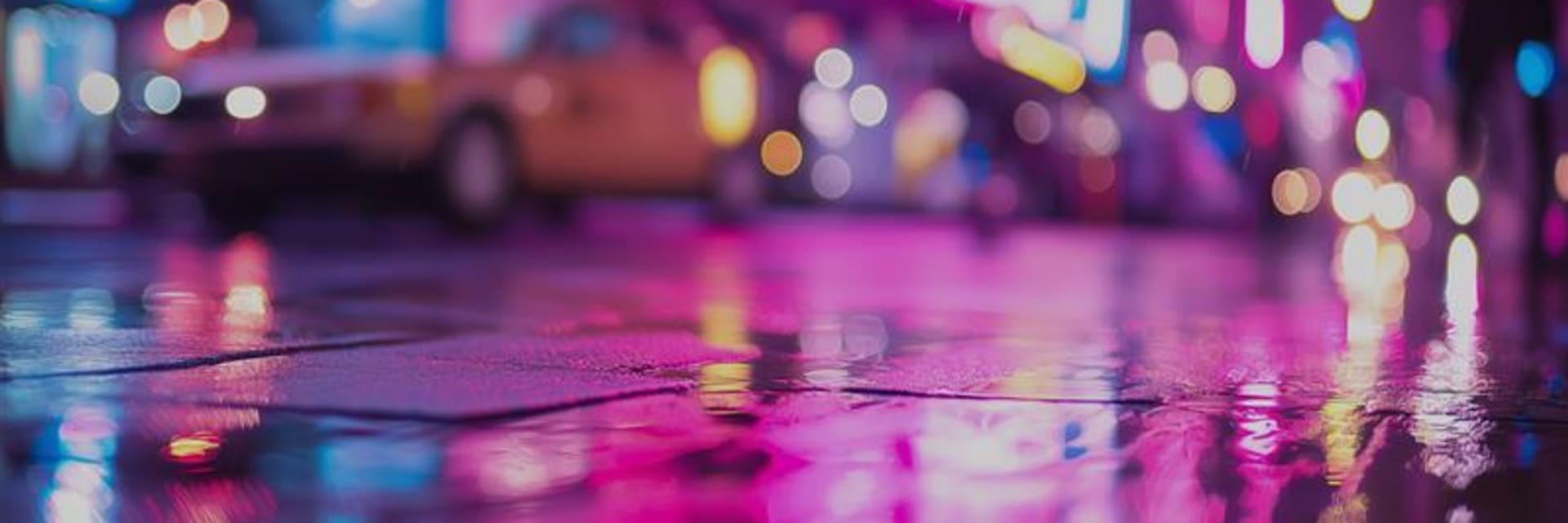 Hero image bright lights road