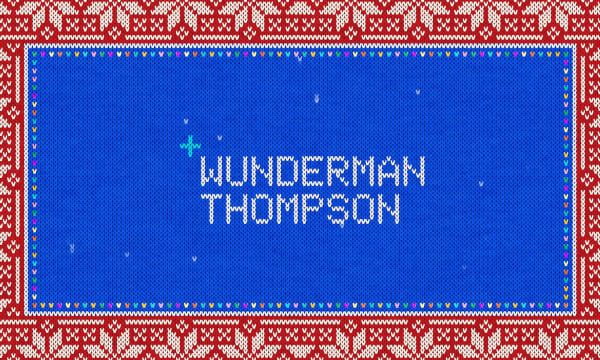 Xmas style stitching with Wunderman Thompson logo