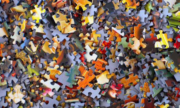 Jigsaw puzzle image to show creative collaboration