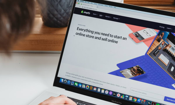 Shopify on a laptop screen