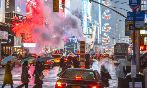 People walking in a busy street