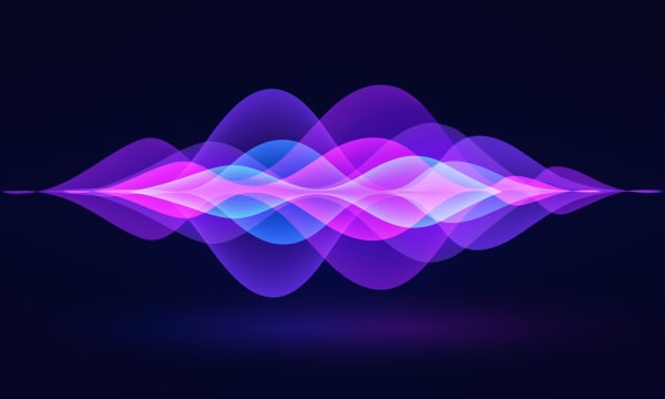 Purple blue pink electronic wave pulsing through space