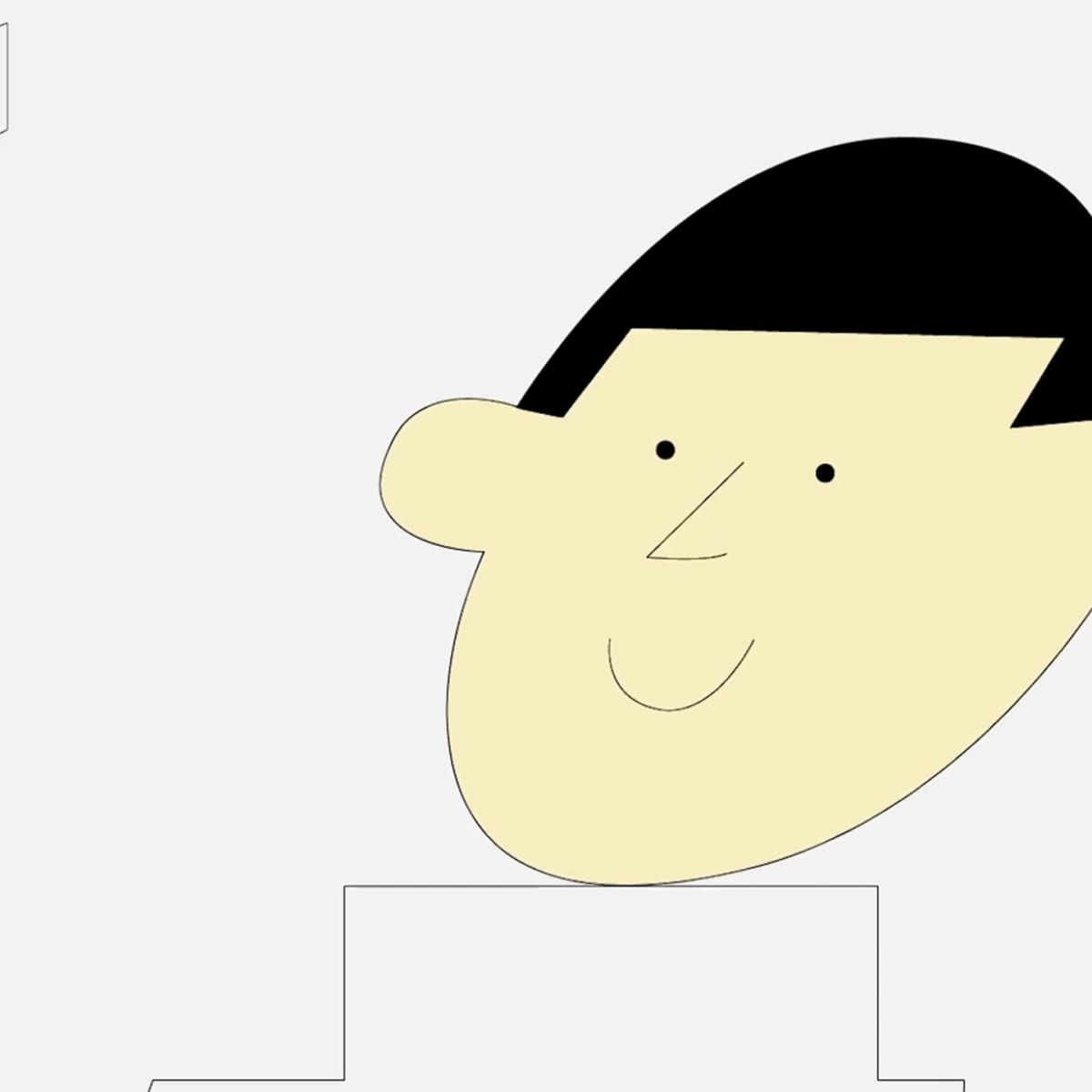 drawing of a male character with black hair