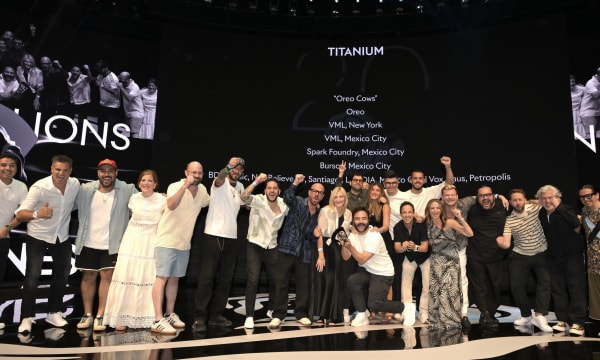 VML on stage at the 2026 Cannes Festival winning Titanium for OREO Cows